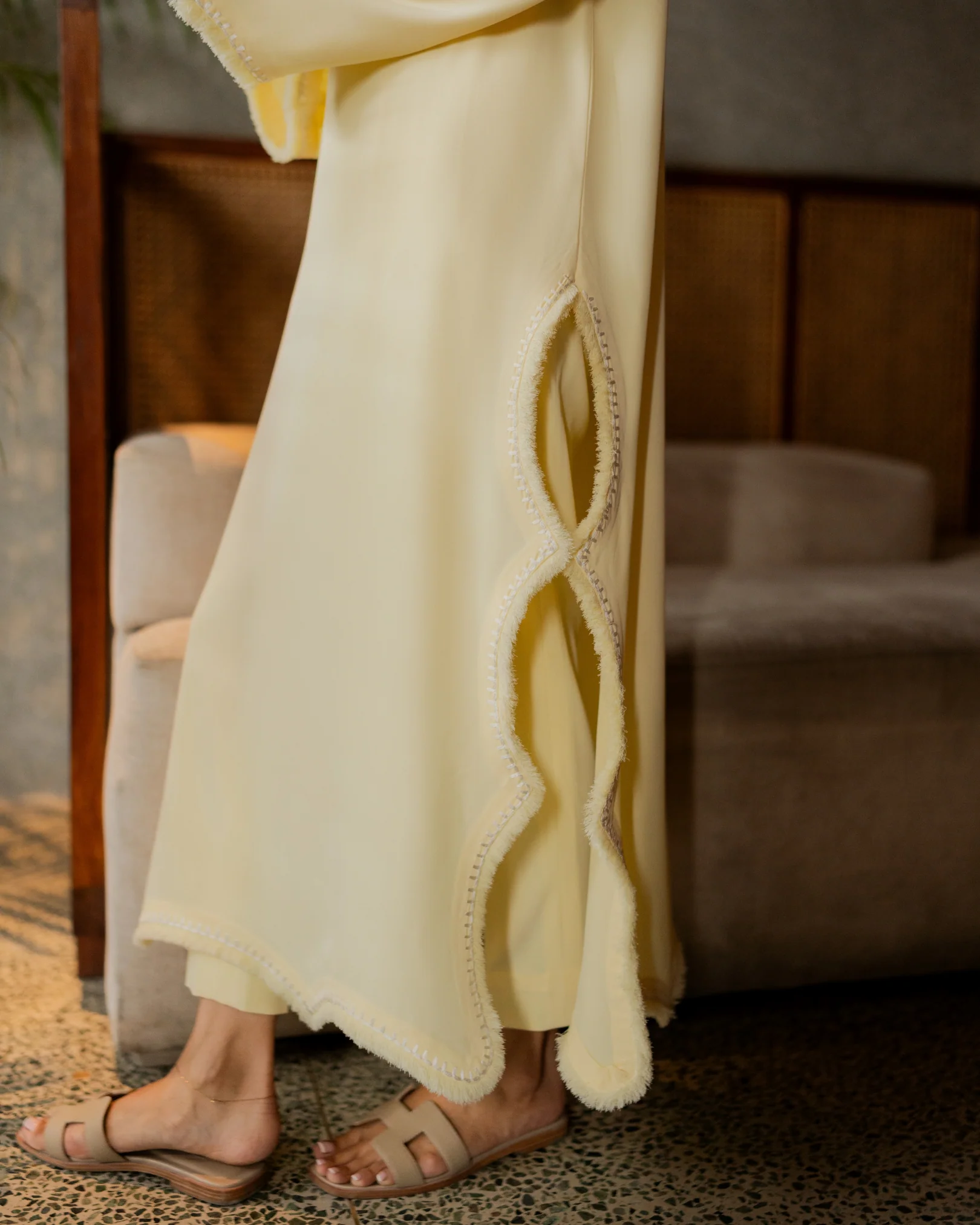 Light Yellow Embroided Thread Set - Image 3
