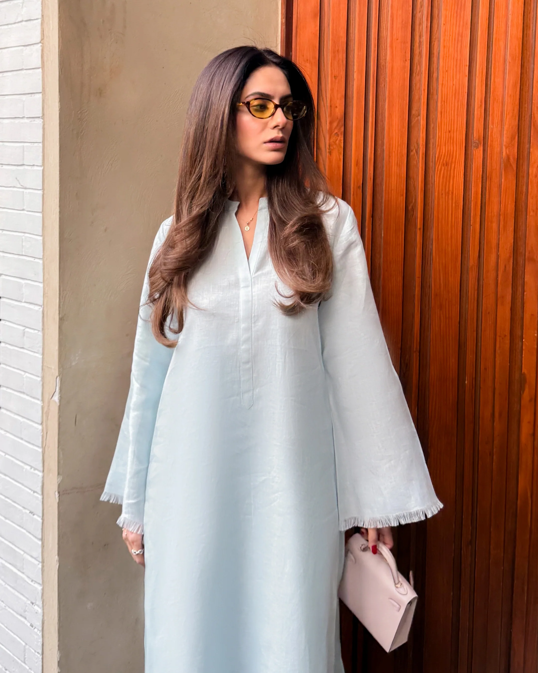 Baby Blue Linen Fringe Set - Image 5