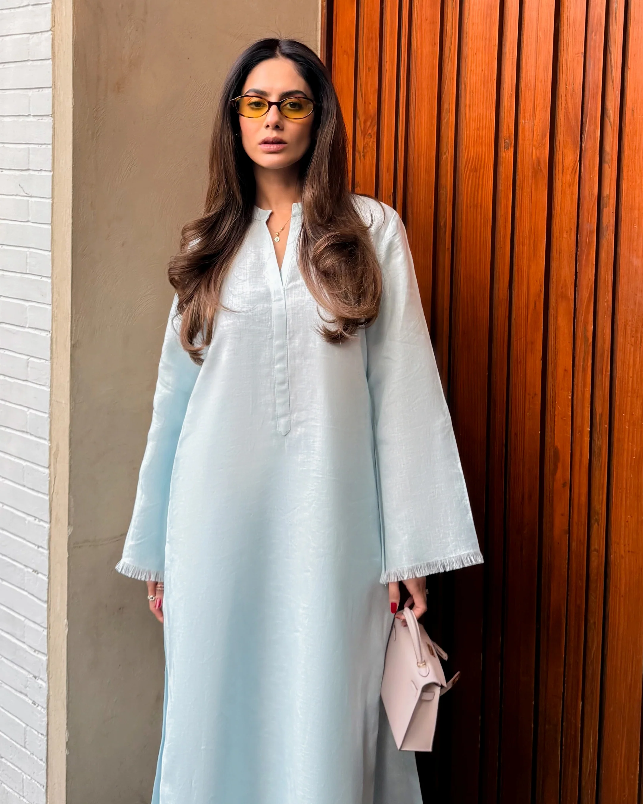 Baby Blue Linen Fringe Set - Image 6